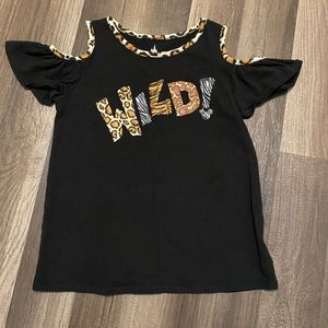 Disney safari open shoulder Wild girls blouse